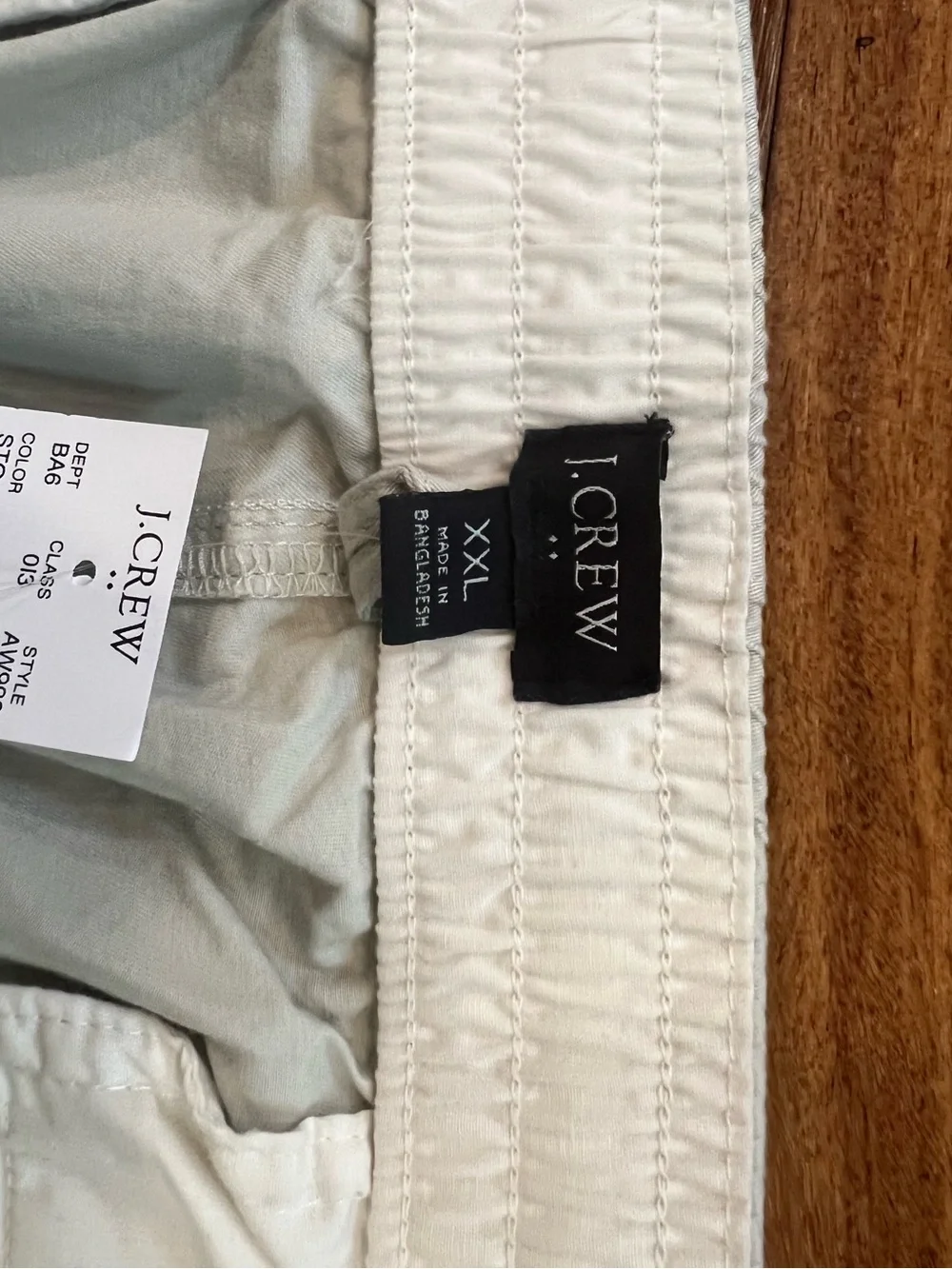 J. Crew NWT Mens Off-White Casual Dock Shorts, Elastic Waist, XXL